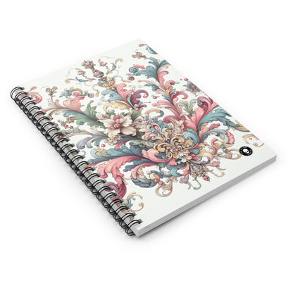 "Enchanted Elegance: A Rococo Garden Soirée" - The Alien Spiral Notebook (Ruled Line) Rococo