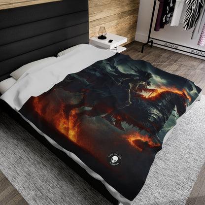 "Cavalry of the Night". - The Alien Velveteen Plush Blanket Gothic Art