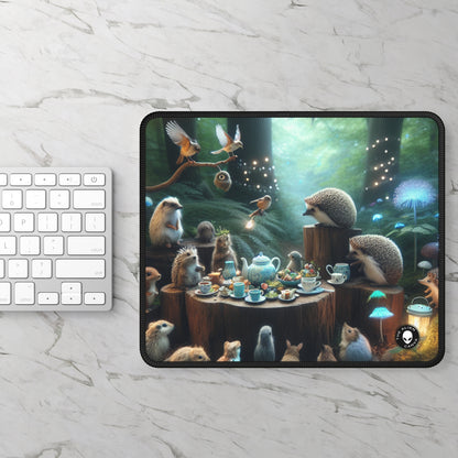 "Enchanted Tea Time: A Magical Forest Gathering" - The Alien Gaming Mouse Pad