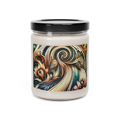 "Floral Elegance: Art Nouveau Botanical Garden Poster" - The Alien Scented Soy Candle 9oz Art Nouveau