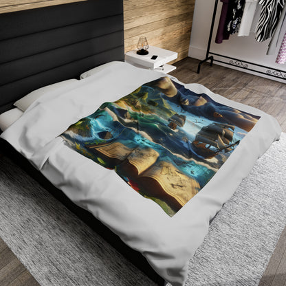 "Virtual Reality Odyssey: An Immersive 3D Art Experience" - The Alien Velveteen Plush Blanket Virtual Reality Art Style