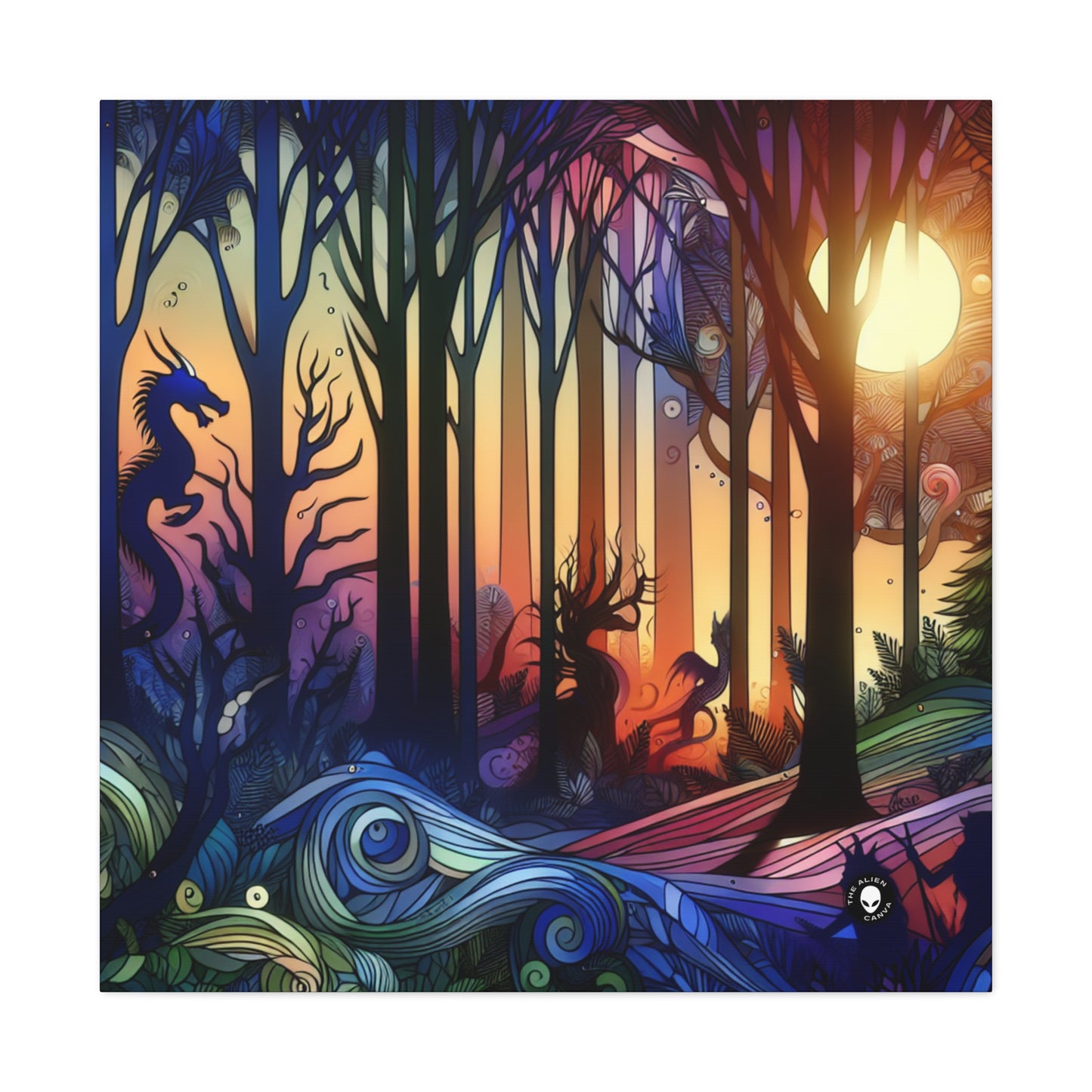 "Mystical Twilight: Creatures in the Forest" - The Alien Canva