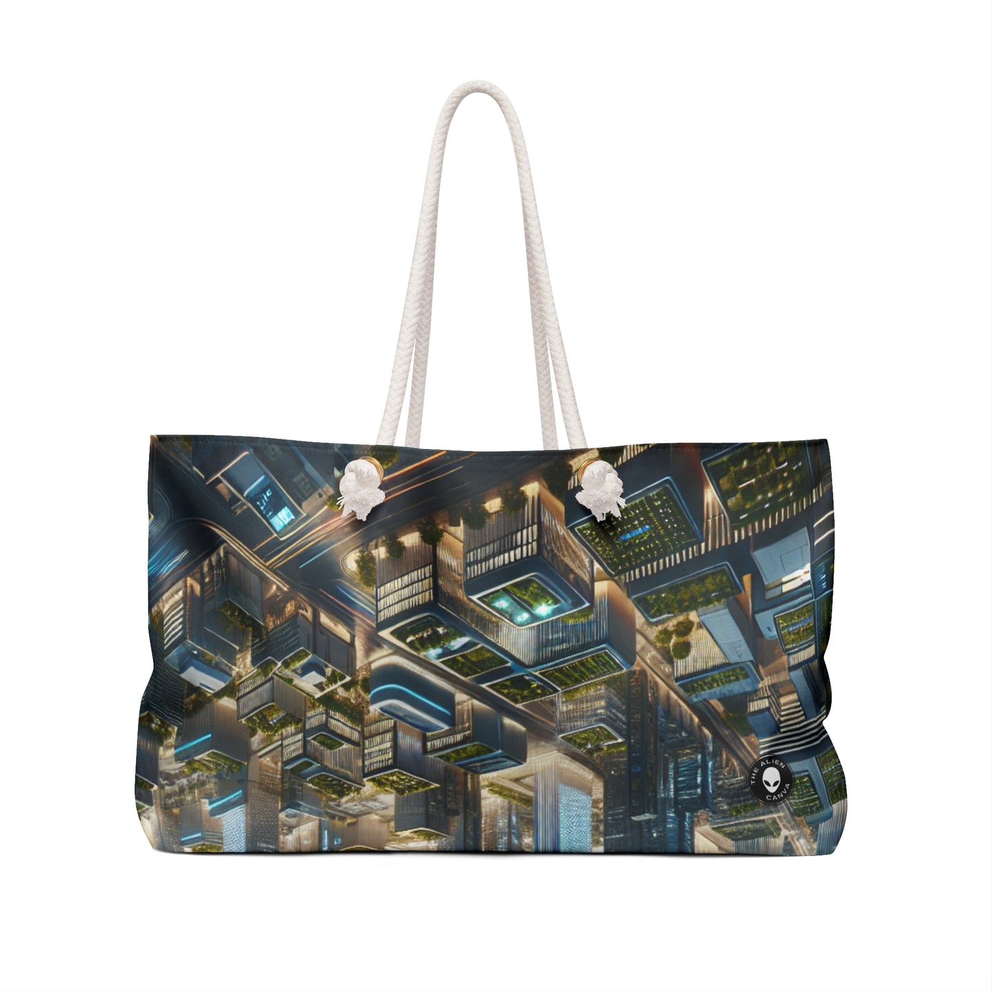 "Future Metropolis: A Neo-Futuristic Urban Utopia" - The Alien Weekender Bag Neo-futurism