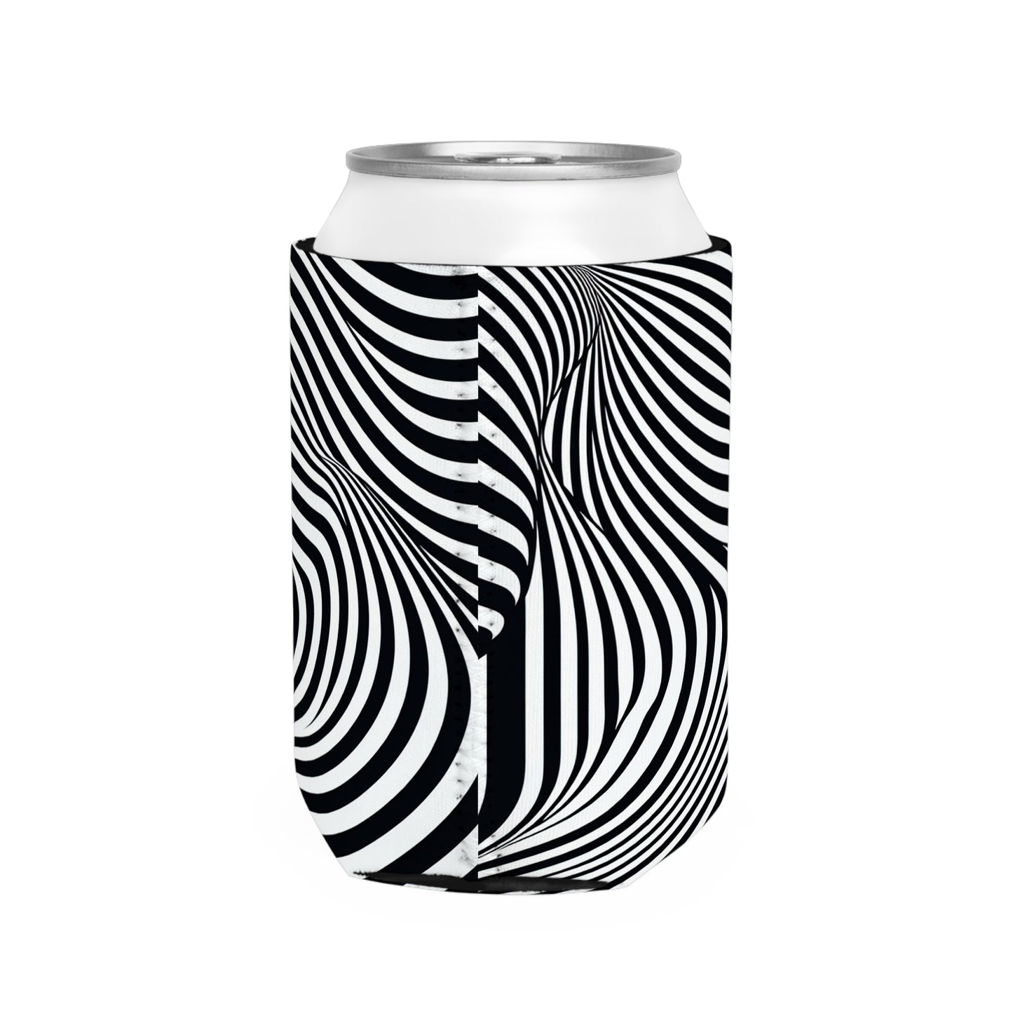 "Optical Illusion Wave" - The Alien Can Cooler Sleeve Op Art Style