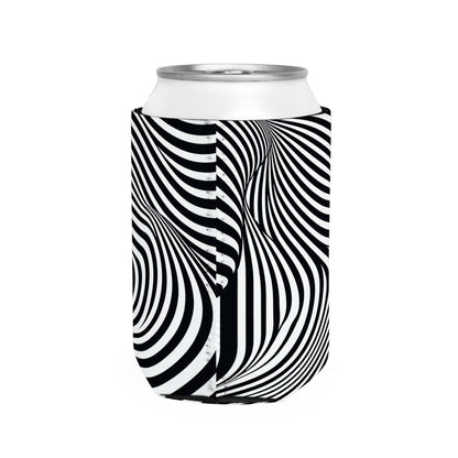 "Optical Illusion Wave" - ​​L'Alien Can Cooler Sleeve Op Art Style