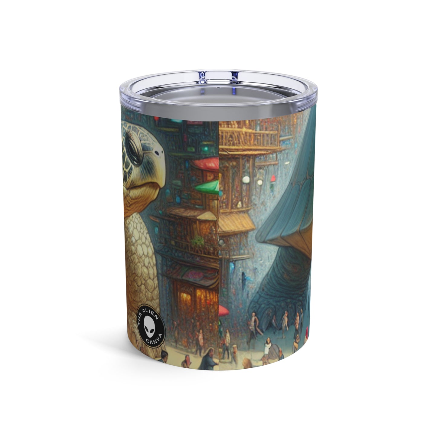 "La merveilleuse tortue dans la ville" - Le verre Alien 10oz