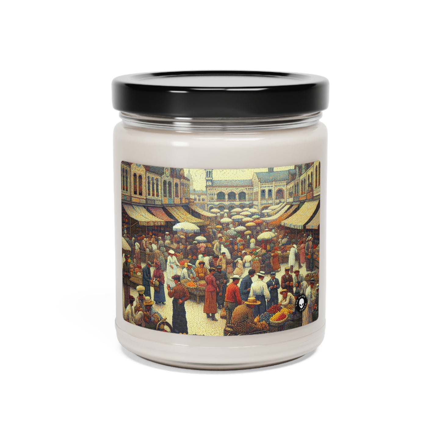 "Dots of Paradise: Capturando un paisaje playero soleado con puntillismo" - The Alien Scented Soy Candle 9oz Puntillismo