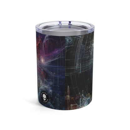 "Nature's Neon Metropolis: A Surreal Fusion of Technology and Greenery" - The Alien Tumbler 10oz Digital Art