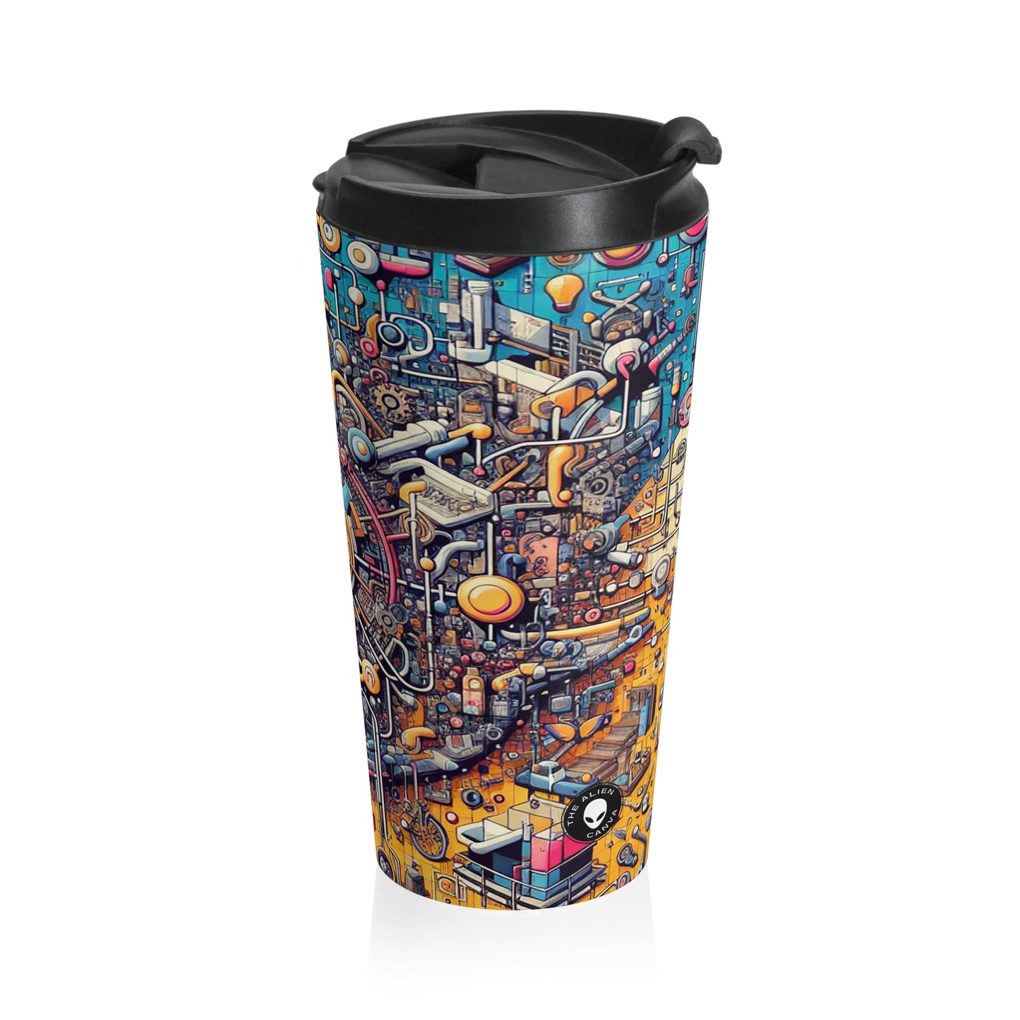 "Connection Points: Exploring Human Interactions in Public Spaces" - The Alien Stainless Steel Travel Mug Relational Art