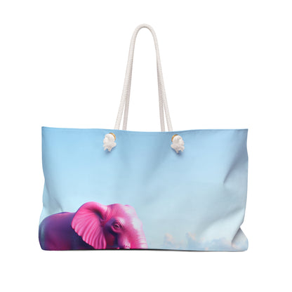 "The Pink Elephant in the Deep Blue Sea" - The Alien Weekender Bag A pink elefant floating in the ocean