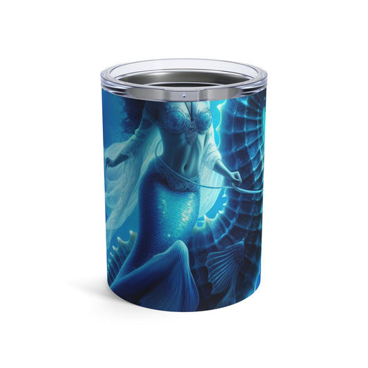 "Magia de sirena: viaje con el caballito de mar gigante" - Vaso extraterrestre de 10 oz