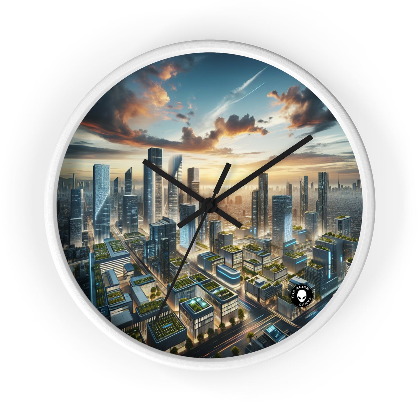 "Future Metropolis: A Neo-Futuristic Urban Utopia" - The Alien Wall Clock Neo-futurism