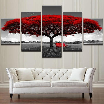 XXL Diamond Painting - Multi-Bild Roter Baum