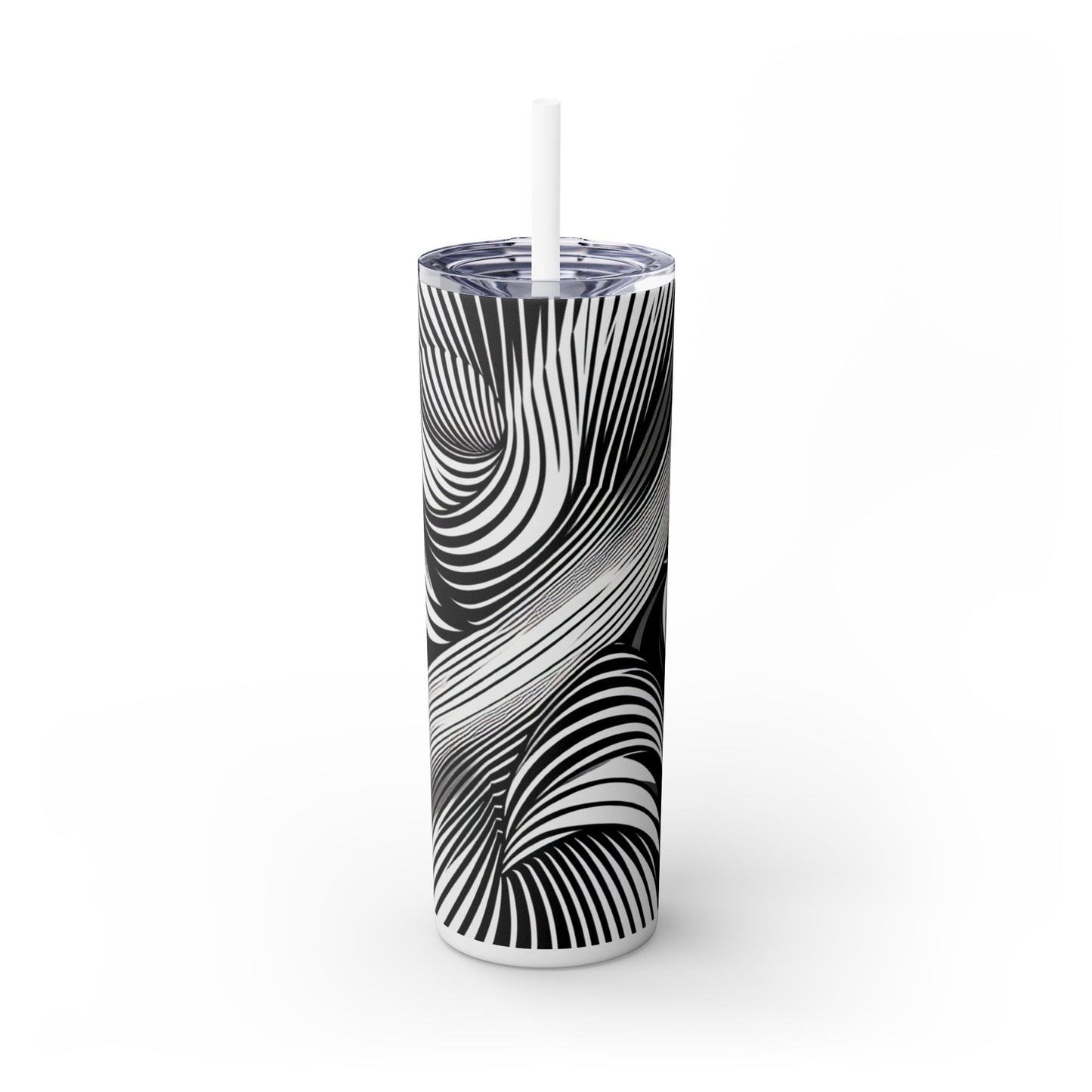 "Motion Embodied: Explorer l'illusion dynamique à travers l'Op Art" - The Alien Maars® Skinny Tumbler avec paille 20oz Op Art