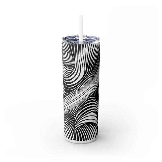 "Motion Embodied: Exploring Dynamic Illusion through Op Art" - The Alien Maars® Skinny Tumbler with Straw 20oz Op Art