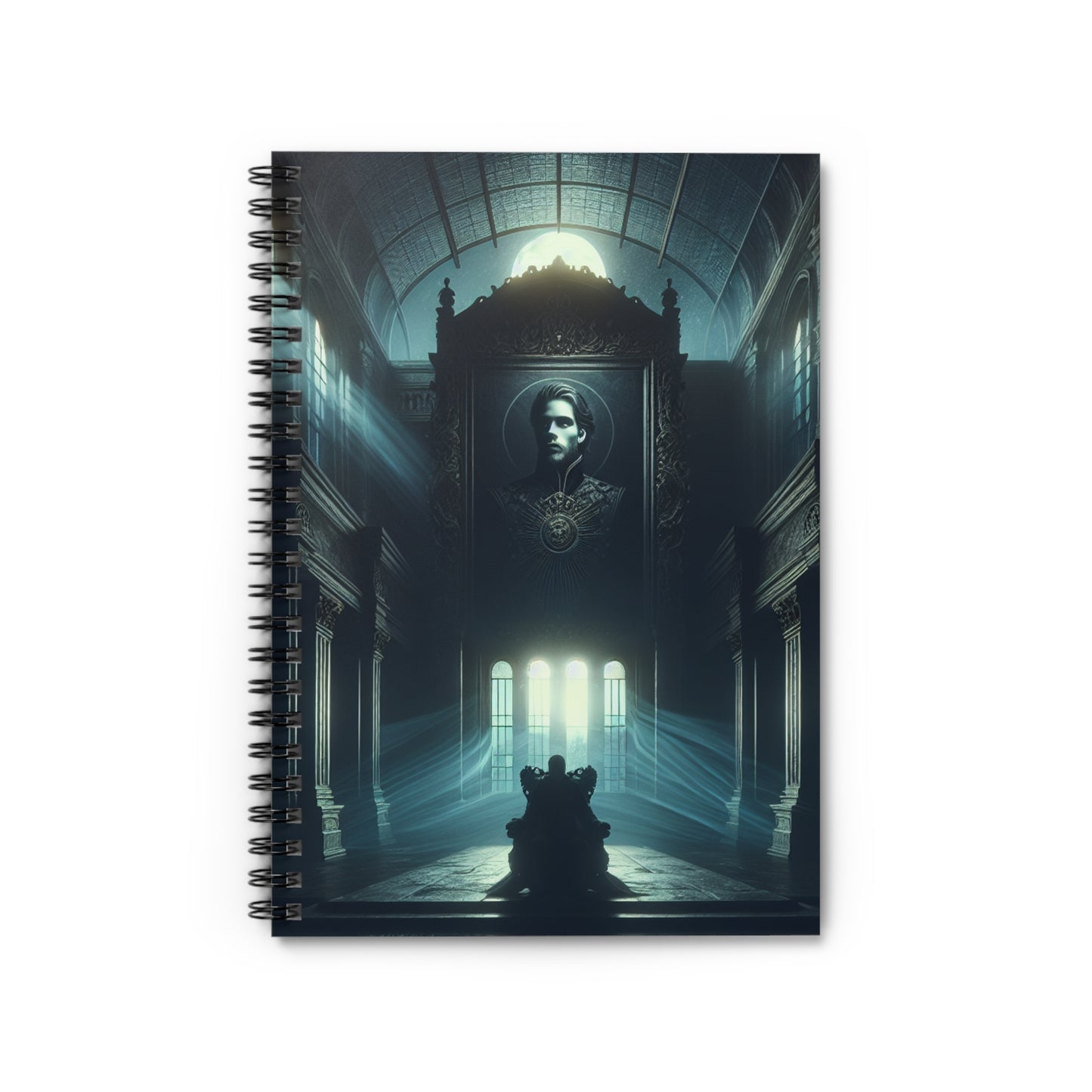 "Moonlight Shadow: A Gothic Portrait" - Cuaderno de espiral The Alien (línea reglada) Estilo de arte gótico