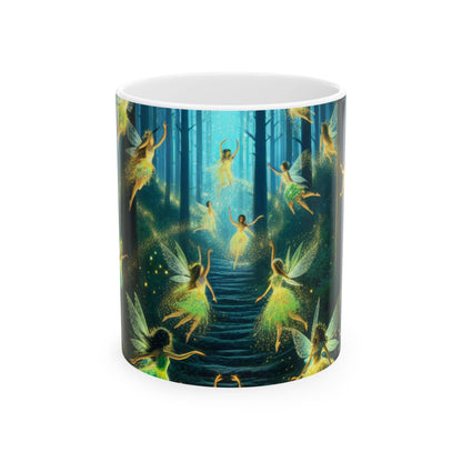 Taza de cerámica de 11 oz de Enchanted Night: Firefly Dance - The Alien