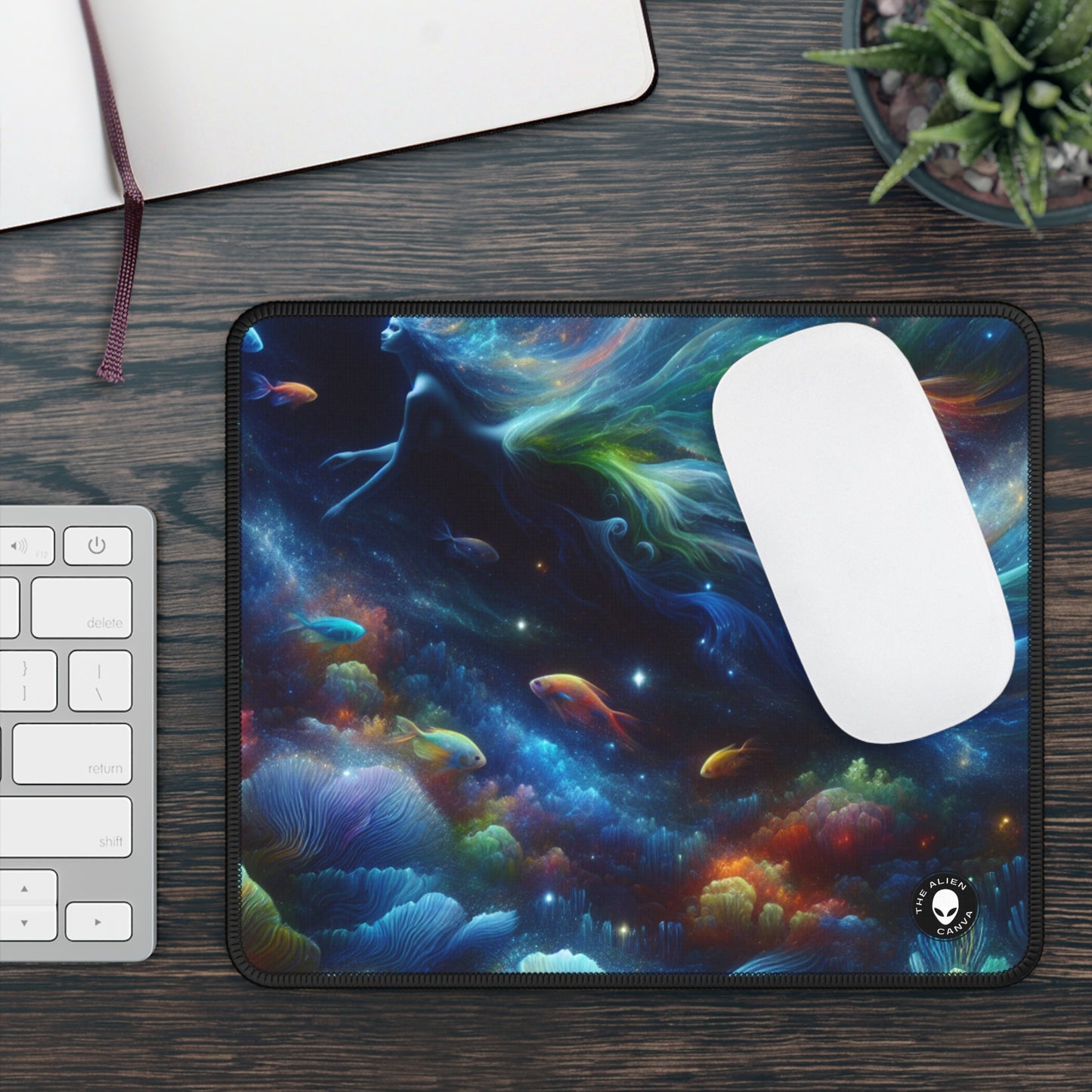 "Enchantment Under the Stars: A Mystical Underwater Journey" - The Alien Gaming Mouse Pad