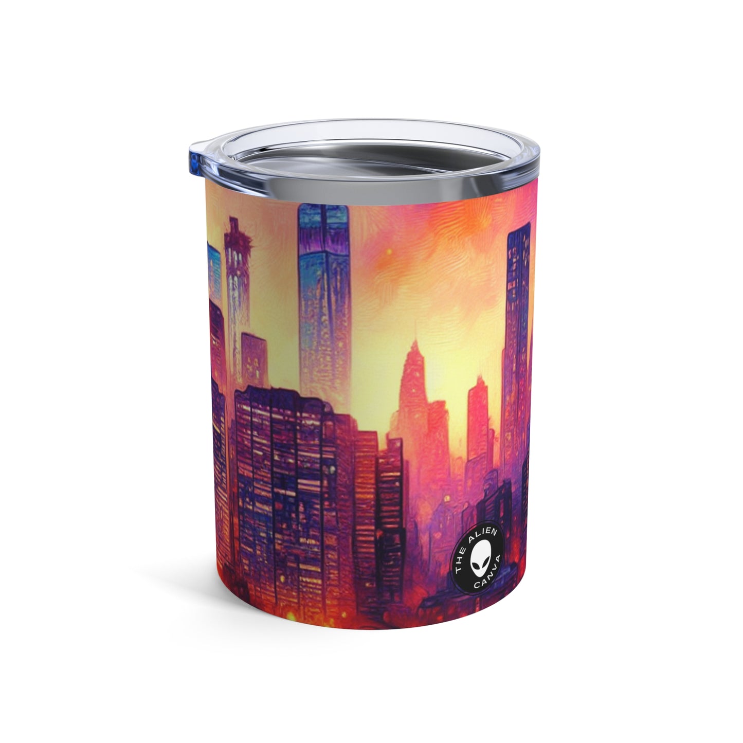 Hidden Oasis: A Spontaneous Impressionism Masterpiece in Vibrant Hues - The Alien Tumbler 10oz Impressionism