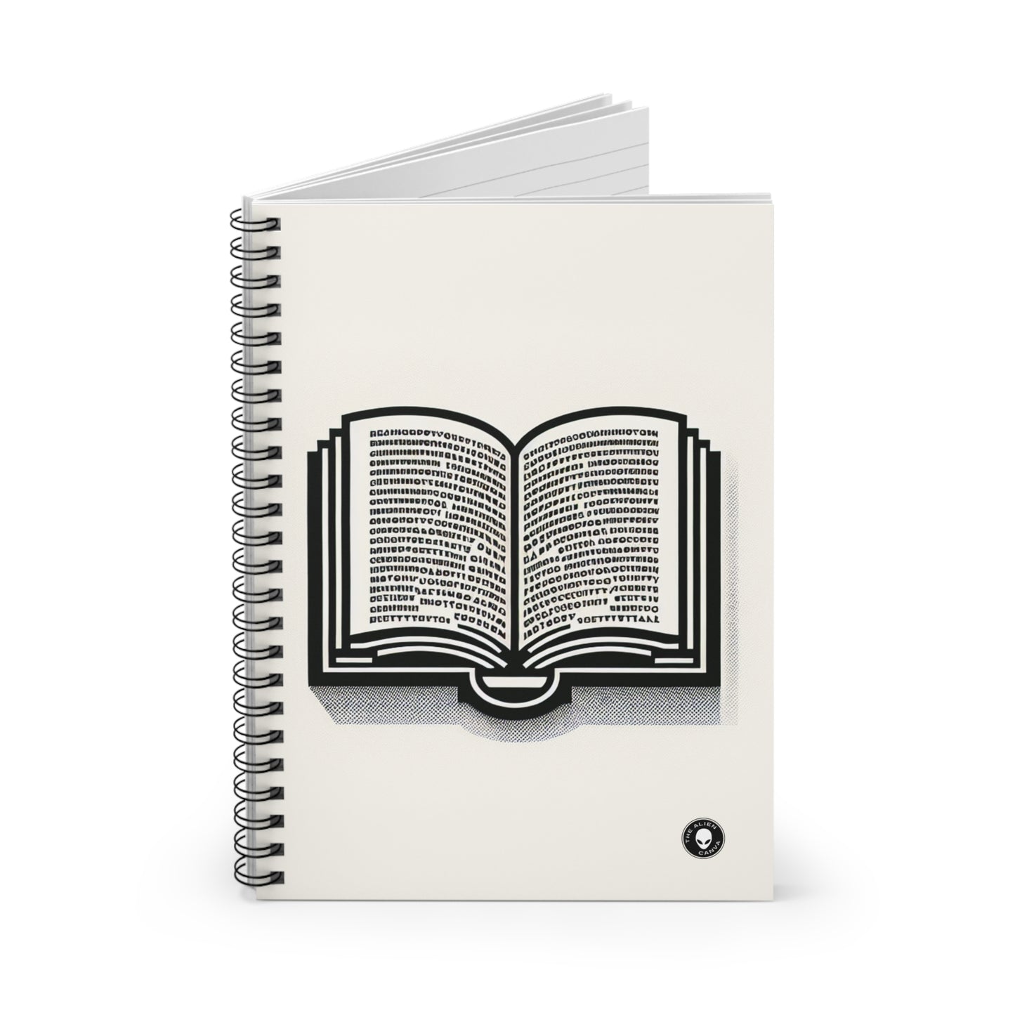 "A Singular Story: Monochrome Typography" - The Alien Spiral Notebook (Ruled Line) Minimalism