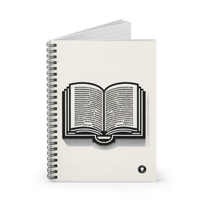 "Une histoire singulière : typographie monochrome" - The Alien Spiral Notebook (Lined Line) Minimalisme