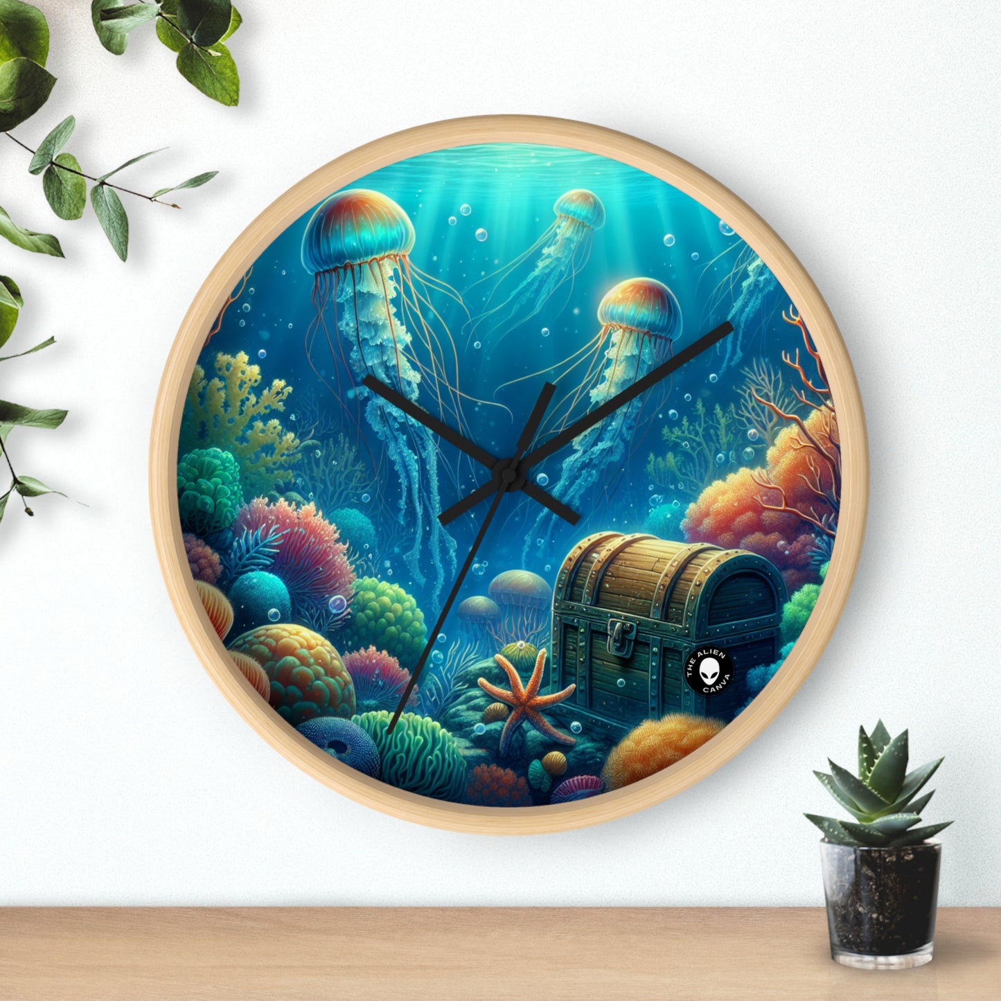 "Beneath the Waves: A Hidden Treasure" - The Alien Wall Clock