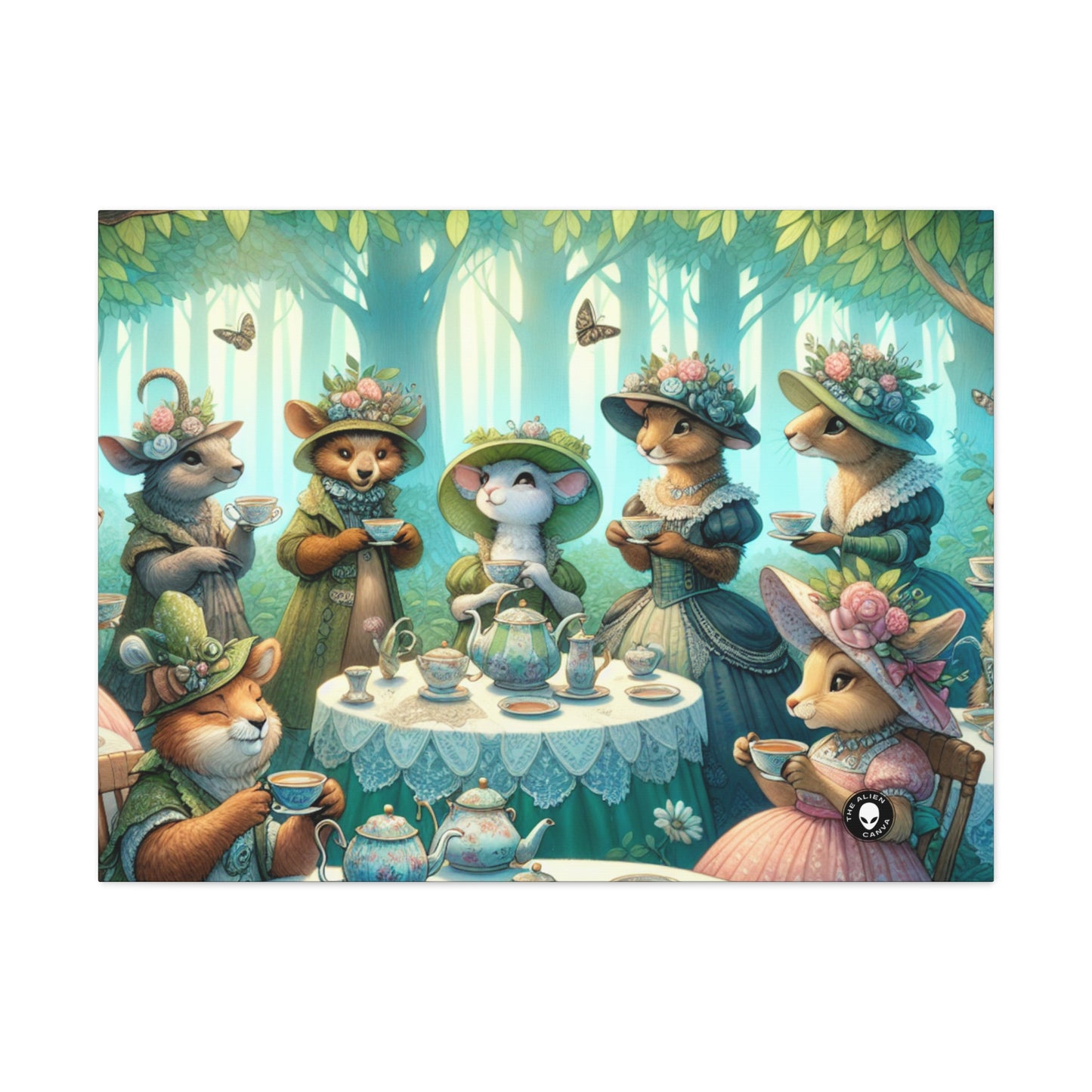 "Sombreros elegantes y tazas de té: una fiesta de té en el bosque" - The Alien Canva