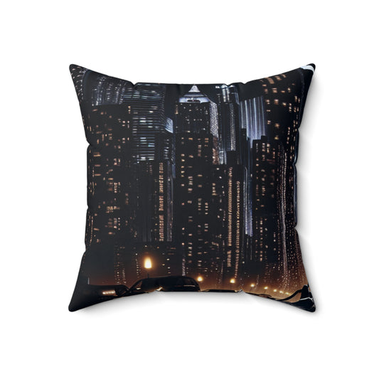 "The World is Mine: A City Drive" - The Alien Spun Polyester Square Pillow