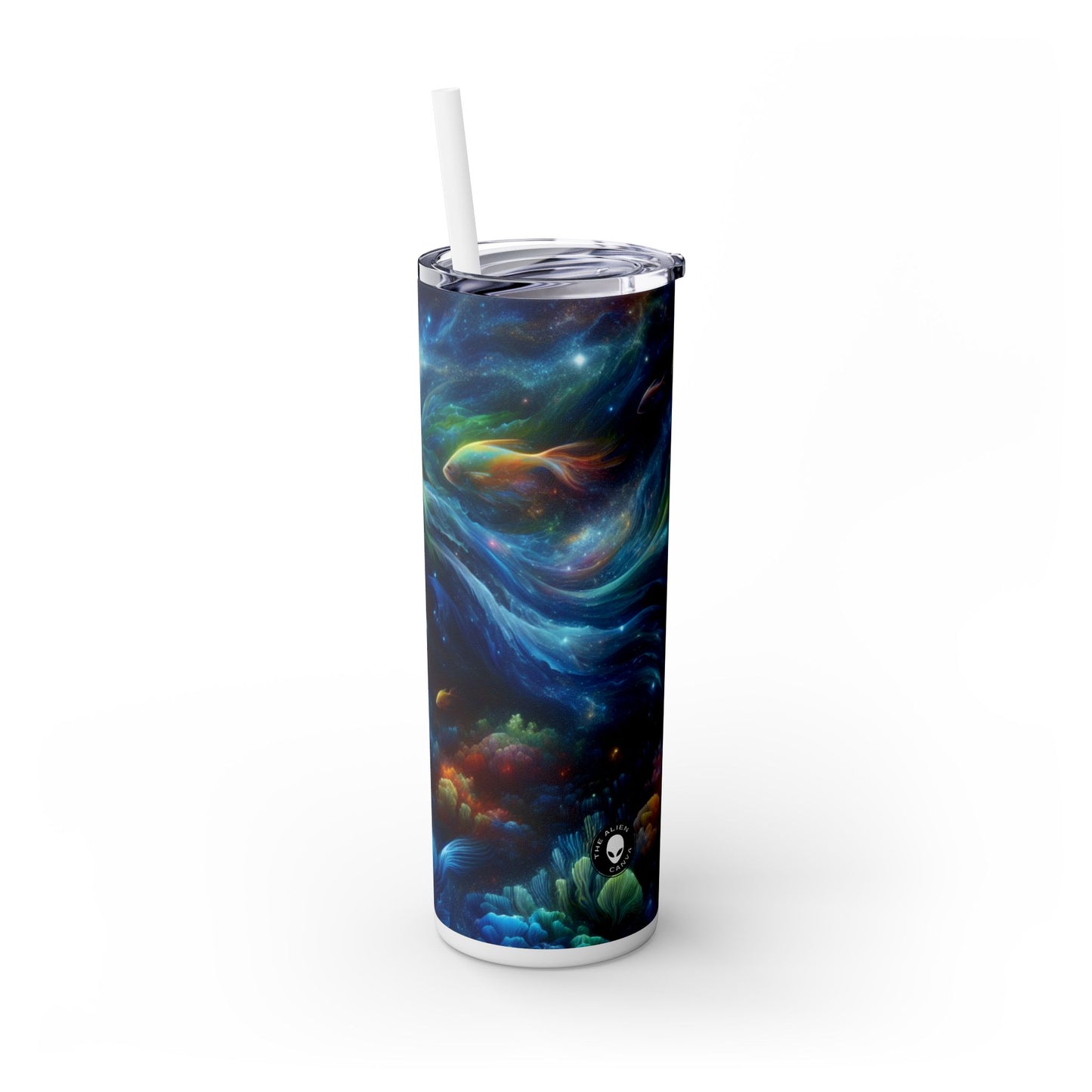 "Enchantment Under the Stars: A Mystical Underwater Journey" - The Alien Maars® Skinny Tumbler with Straw 20oz