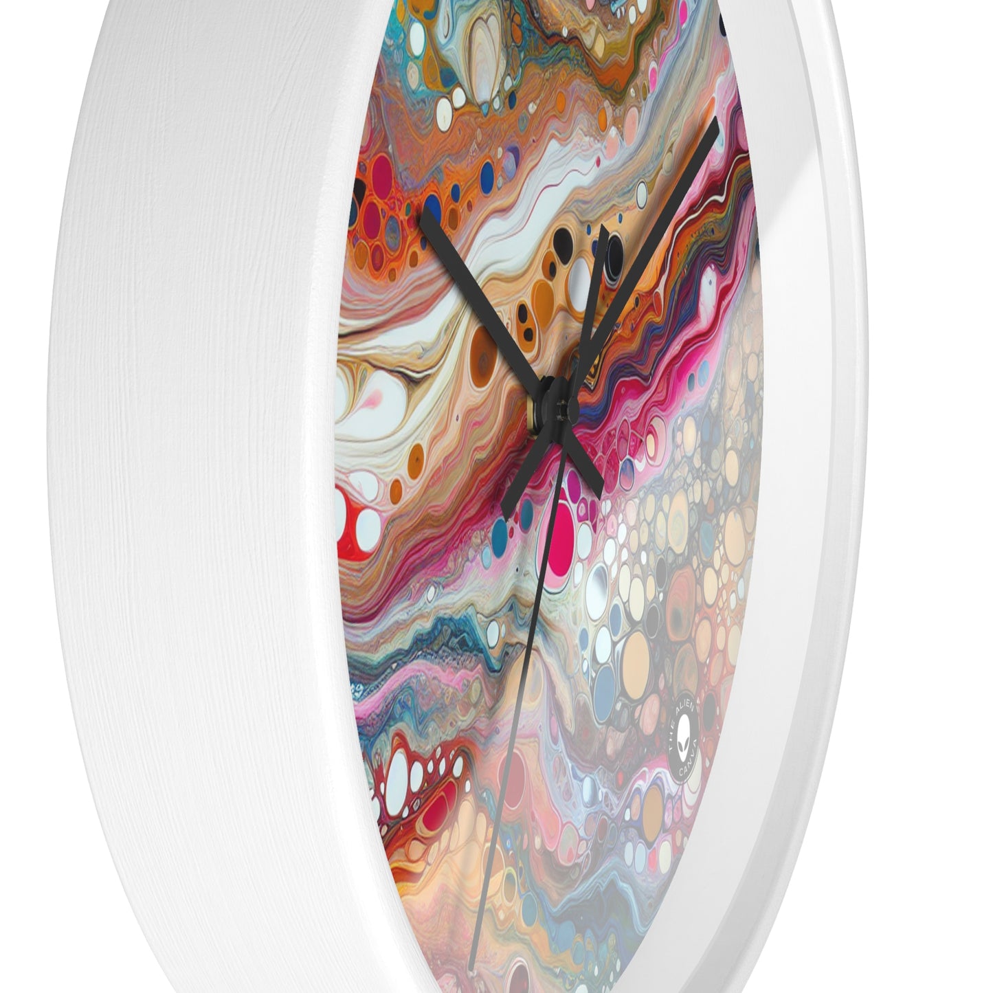 "Colores cósmicos: creación de un fascinante vertido acrílico inspirado en nebulosas celestes" - The Alien Wall Clock Acrylic Pouring