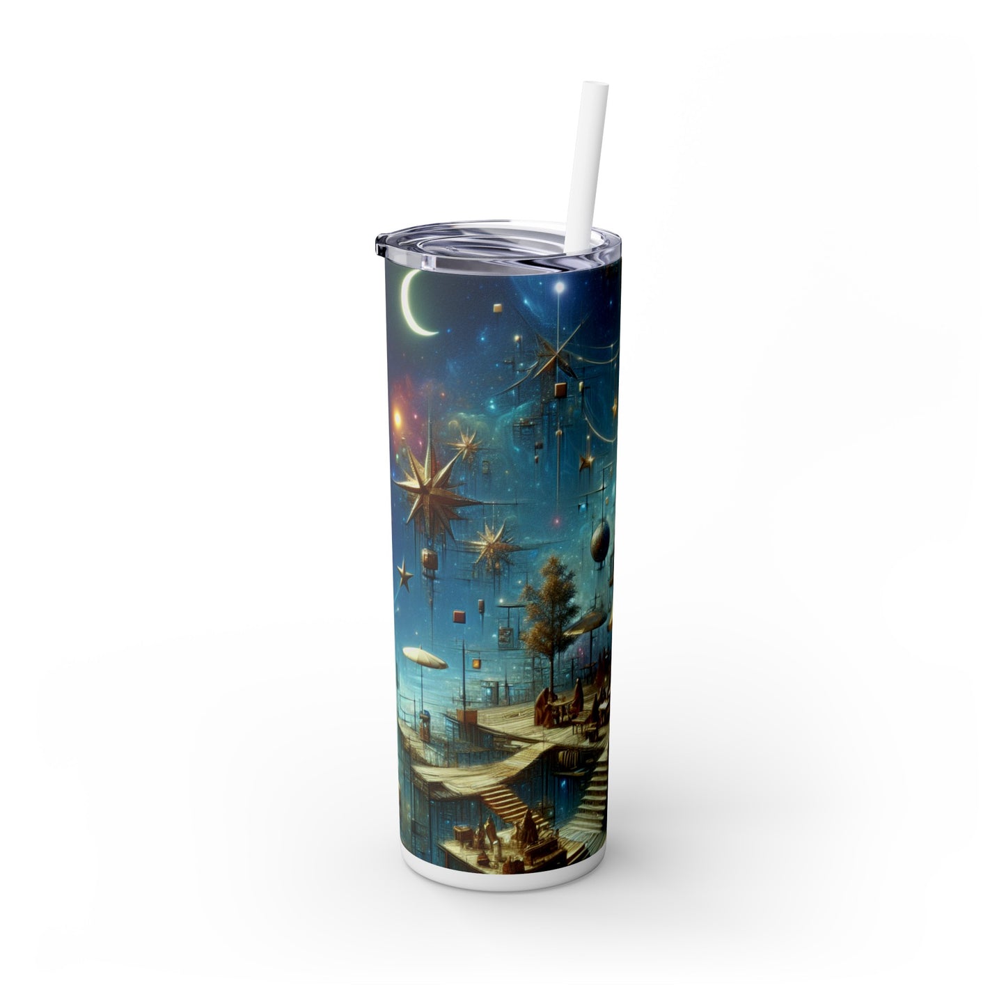 "Kitchen Enchantment: A Whimsical World of Living Objects" - The Alien Maars® Skinny Tumbler with Straw 20oz Magic Realism