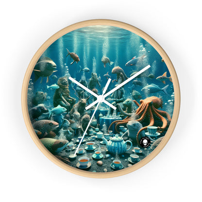 "La hora del té en el mar azul profundo" - El reloj de pared extraterrestre