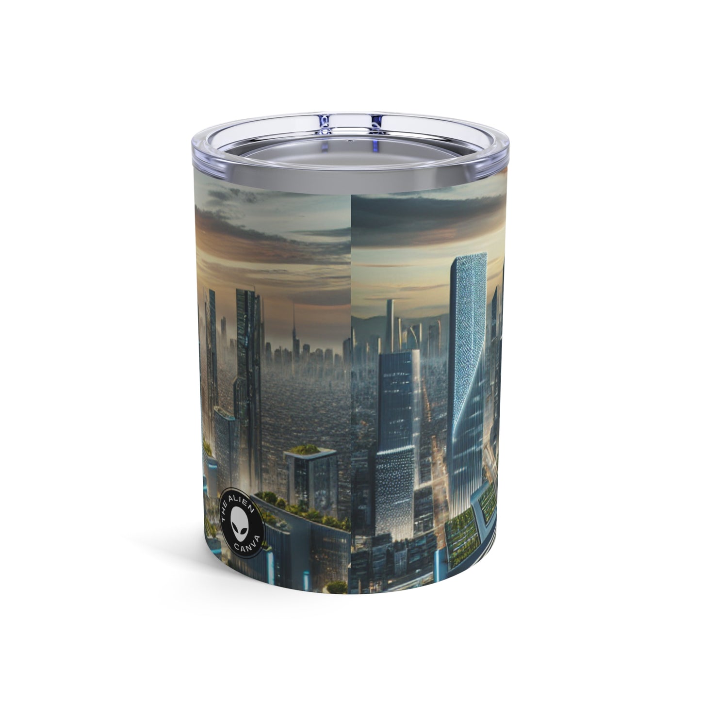 "Future Metropolis: Une utopie urbaine néo-futuriste" - The Alien Tumbler 10oz Néo-futurisme