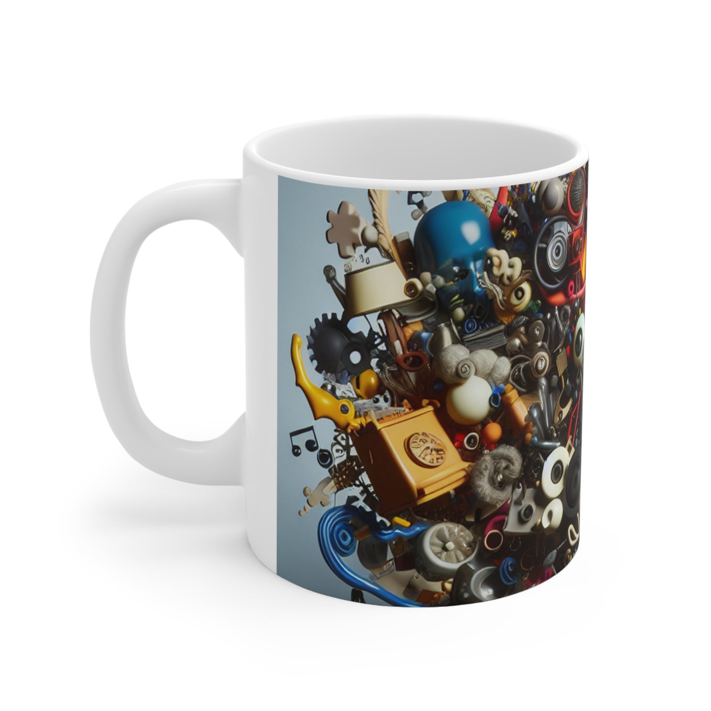 "Fusión surrealista: elaboración de un poema visual" - Taza de cerámica The Alien de 11 oz dadaísmo