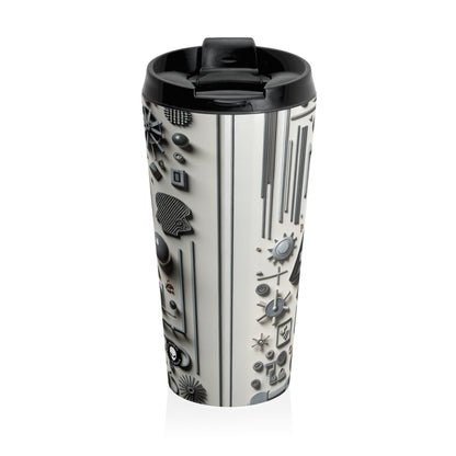 "Temporal Layers: Life's Journey Through Abstract Imagery" - The Alien Stainless Steel Travel Mug Conceptual Art