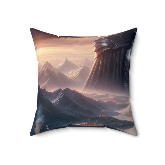 "Sauron's Reclamation: The Darkening of Middle Earth" - The Alien Spun Polyester Square Pillow