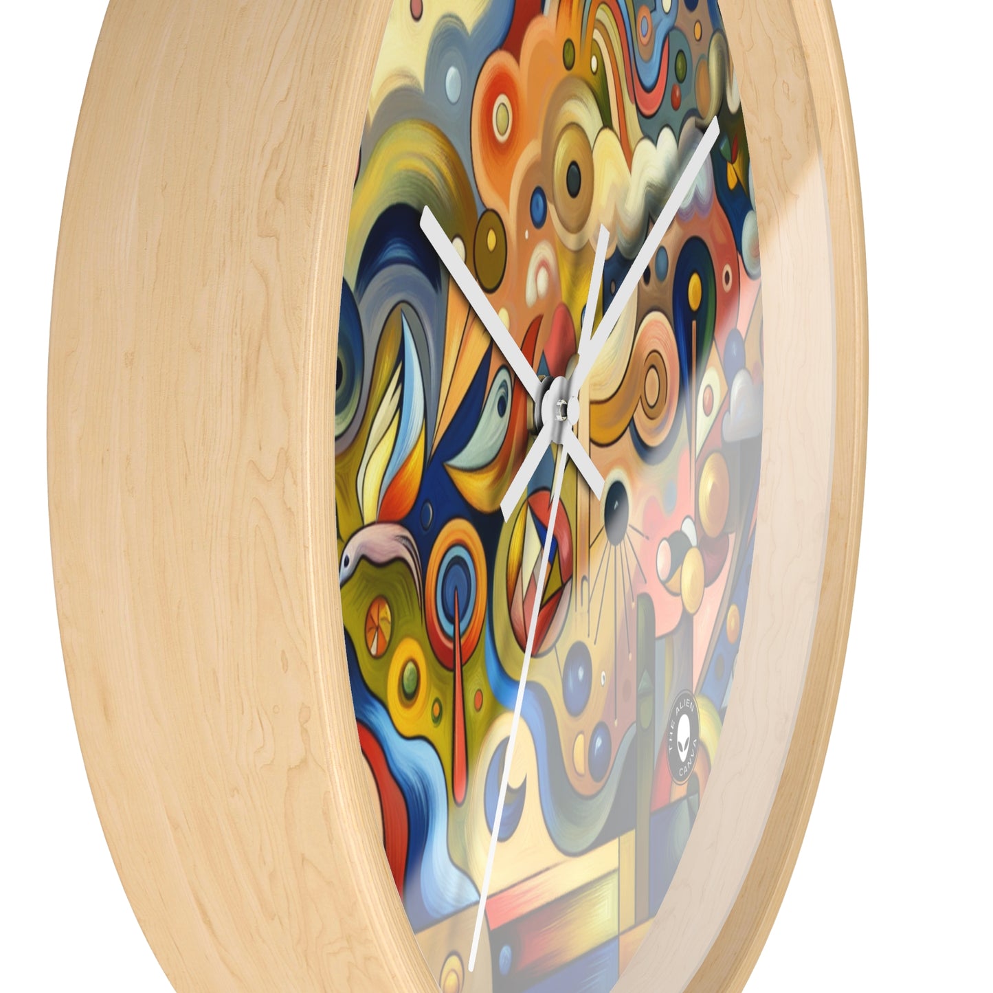 "Tiny Town in a Fishbowl" - The Alien Wall Clock Naïve Surrealism