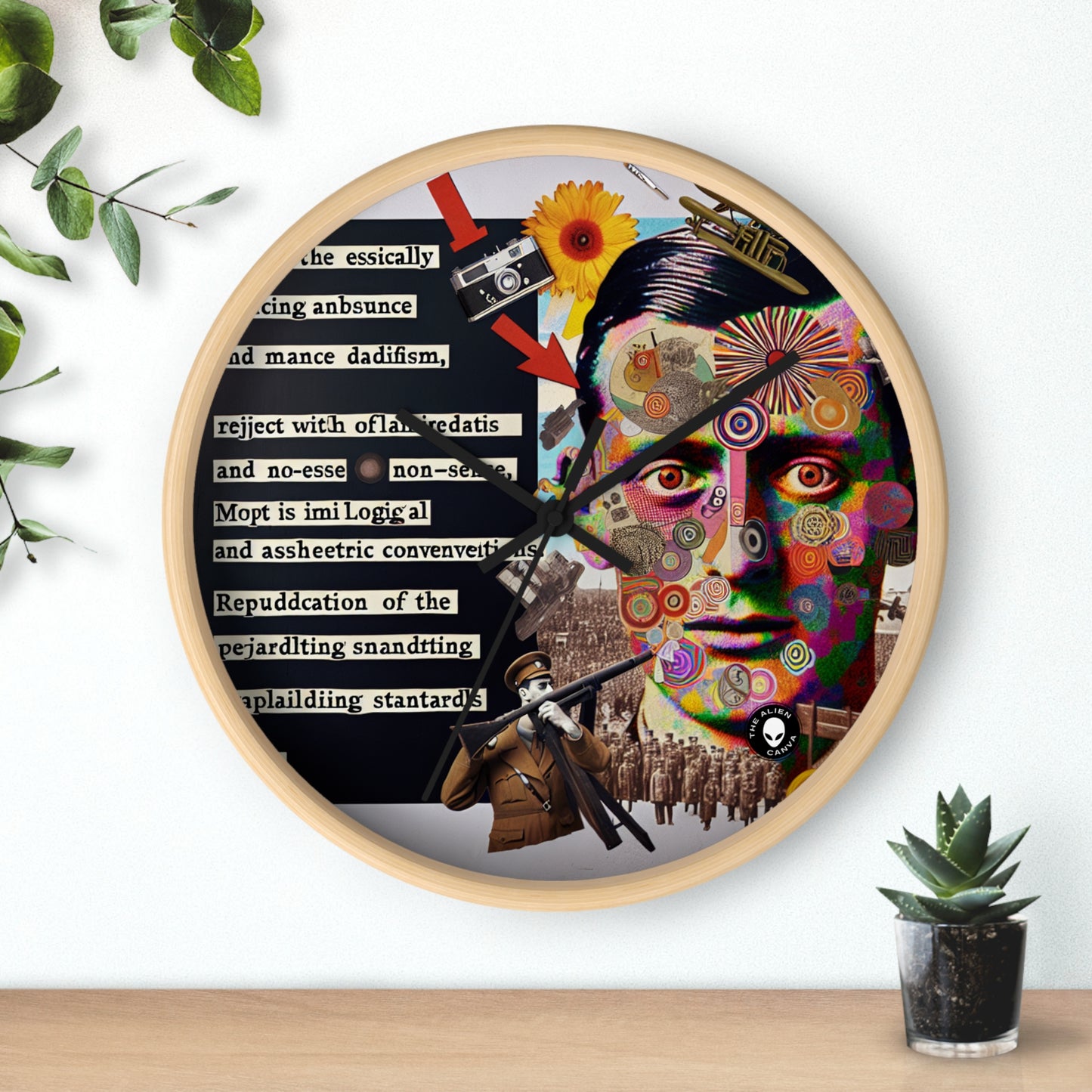 "Absurdo desatado: creando un collage dadaísta del caos" - El reloj de pared alienígena dadaísmo