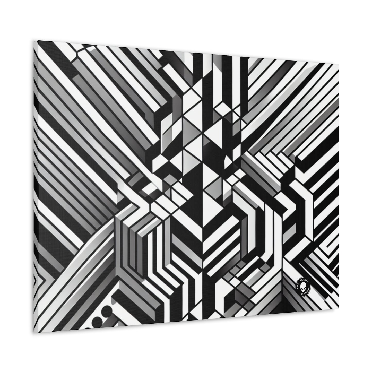 "Perception in Motion: A Mind-Bending Op Art Masterpiece" - The Alien Canva Op Art