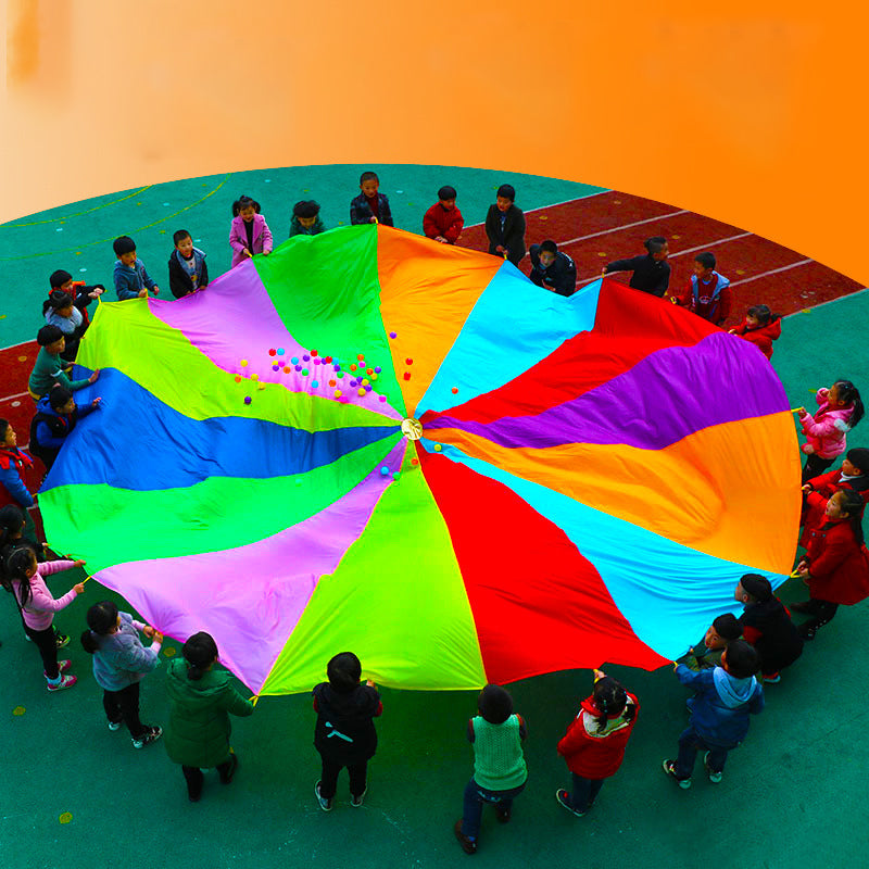 Parapluie arc-en-ciel pour enfants en plein air, outils pédagogiques