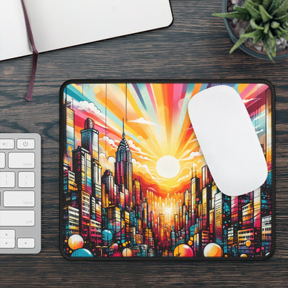 "Cityscape Sunrise" - The Alien Gaming Mouse Pad Street Art / Graffiti Style