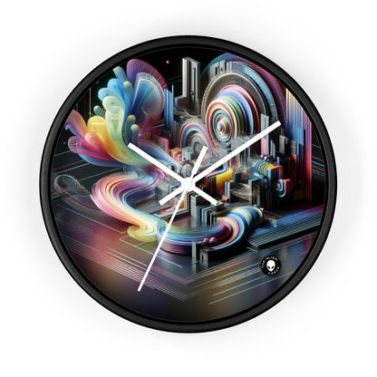 "Neon Nights: A Futuristic Urban Dream" - The Alien Wall Clock Digital Art