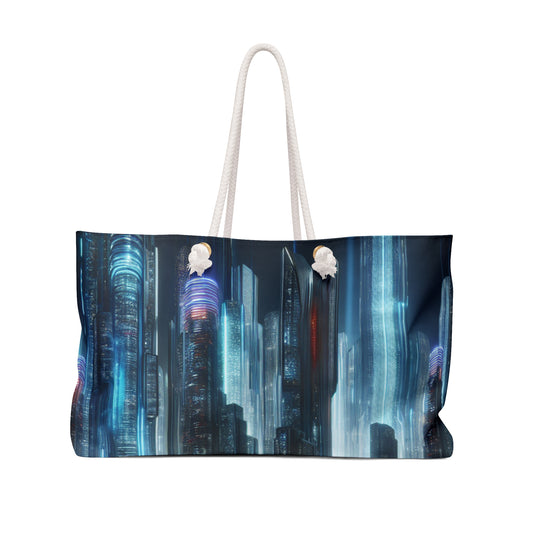 "Neon Nightscapes: A Futuristic City Adventure" - The Alien Weekender Bag