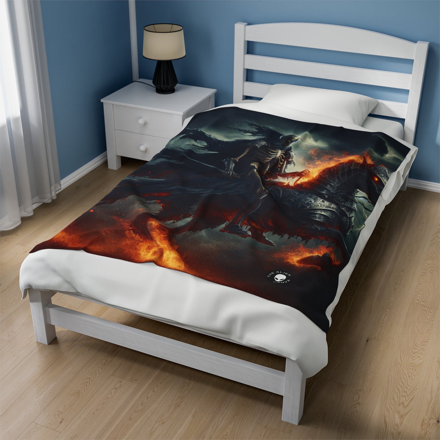 "Cavalry of the Night". - The Alien Velveteen Plush Blanket Gothic Art