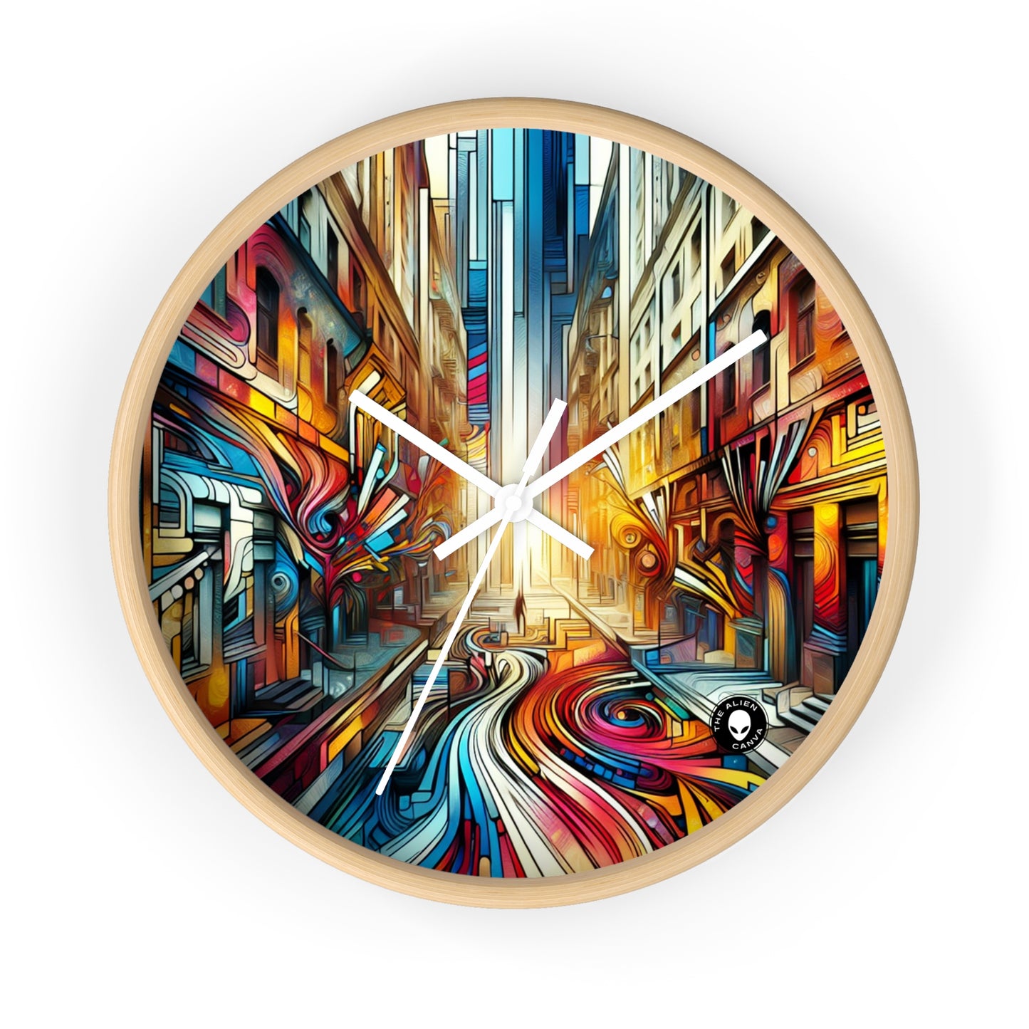 "Urban Ecosystem: A Graffiti Fusion" - The Alien Wall Clock Graffiti Art