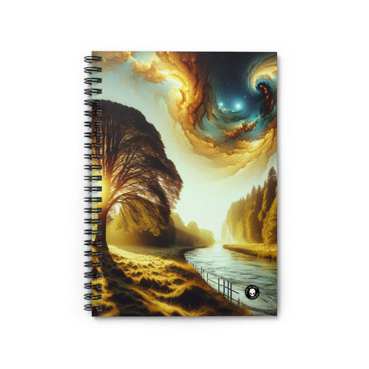 "Rebirth of the Forest: A Recycled Ecosystem" - The Alien Spiral Notebook (Ruled Line) Environmental Art