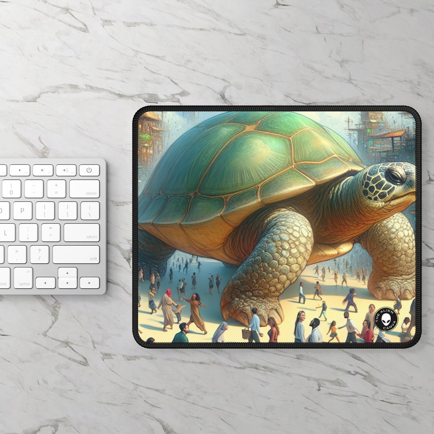 "La tortue merveilleuse dans la ville" - Le tapis de souris de jeu Alien