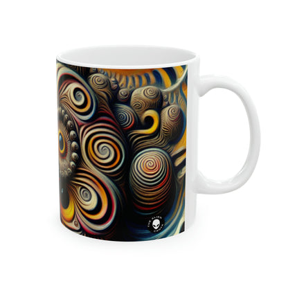 "Time Island's Dreamlike Dance" - The Alien Ceramic Mug 11oz Surrealism