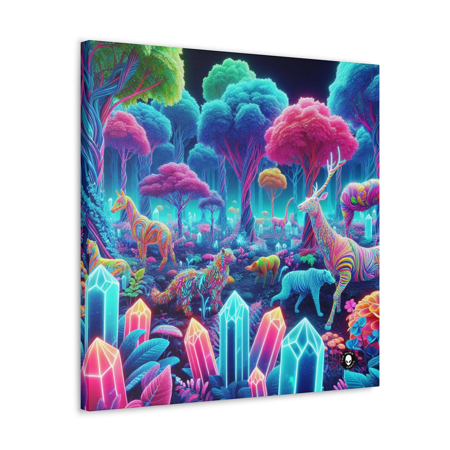 "Glowing Enchantment: Neon Forest" - The Alien Canva