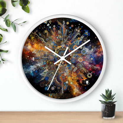 "Art corporel de la nuit étoilée : couleurs vives et traits tourbillonnants" - The Alien Wall Clock Body Art